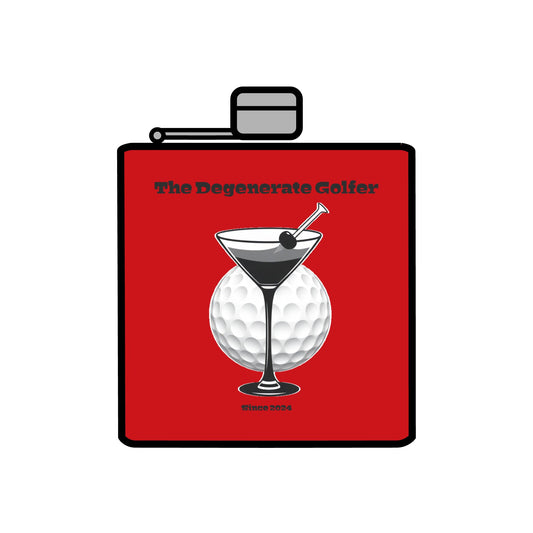 The Degenerate Golfer Stainless Steel Flask, 6oz