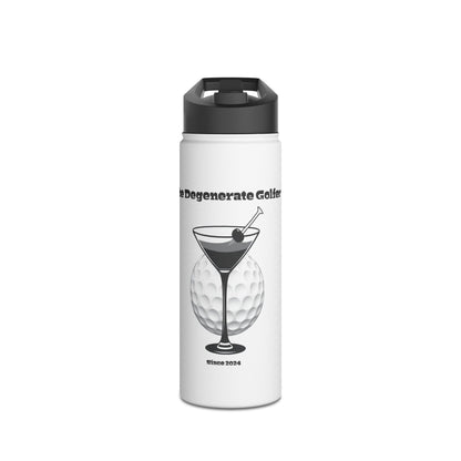 The Degenerate Golfer Stainless Steel Water Bottle, Standard Lid