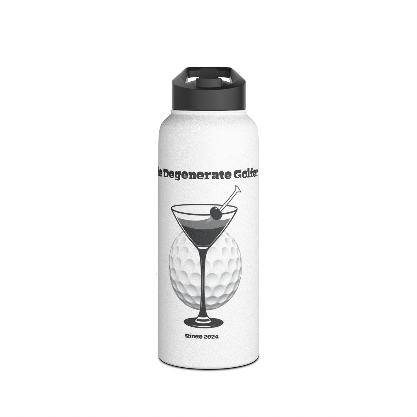 The Degenerate Golfer Stainless Steel Water Bottle, Standard Lid